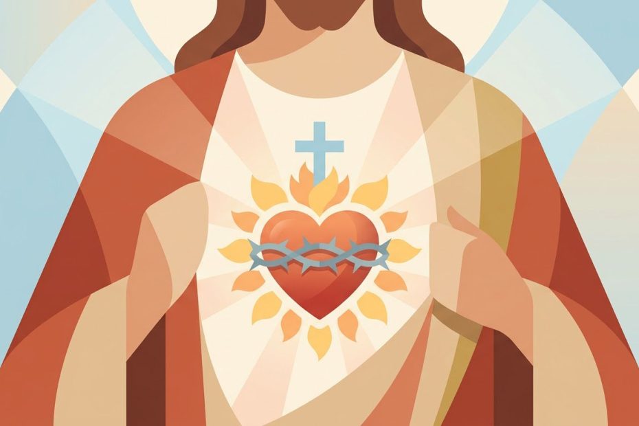 Heiliges Herz Jesu - Illustration prière catholique